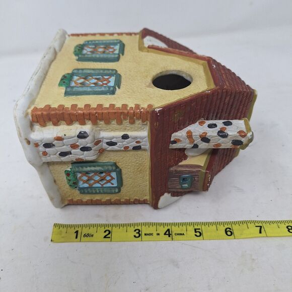 Vintage Longrich Ltd Christmas Village House Porcelain 7 Inch Painted Decoration - Picture 9 of 10